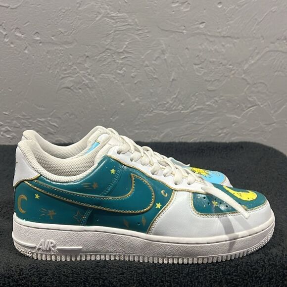 🔥Custom NIKE AIR FORCE 1 Low Sneakers Sun&Moon Day&Night - Rare One of One - EU - Picture 7 of 14